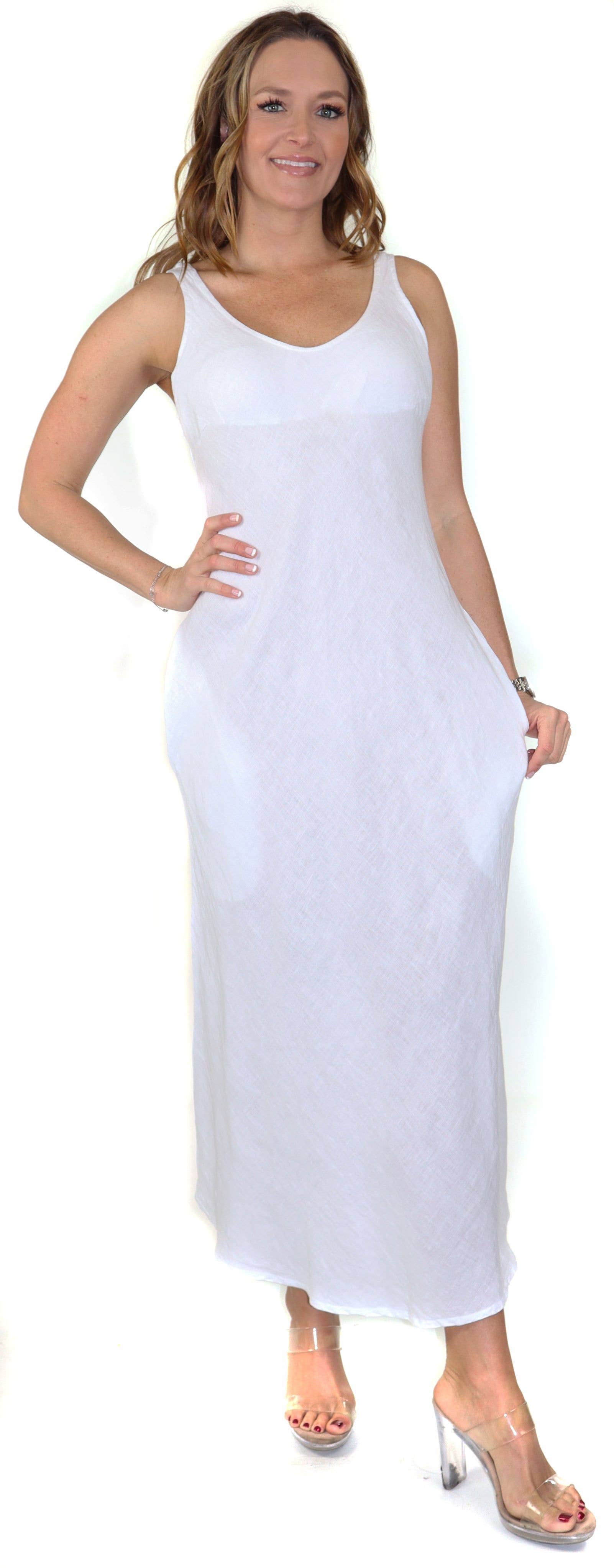 LINEN AND GAUZE - Wholesale Dress - Women's - Biased Cut For excellent fit Pure linen summer maxi dress2