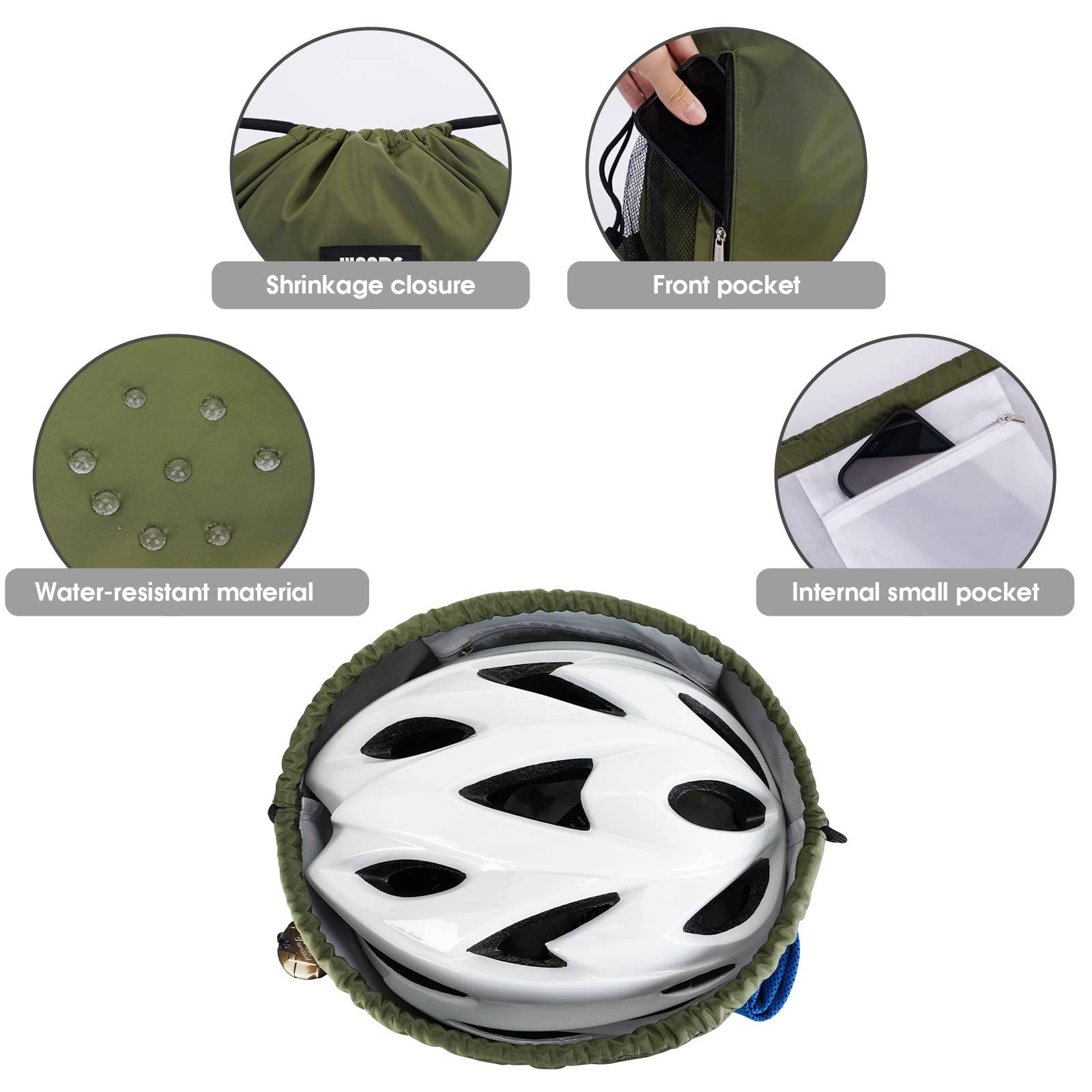 wandf - Vente Sac à cordon de serrage – unisexe - Sac à dos à cordon WF6038 Sports Gym avec poches en maille82