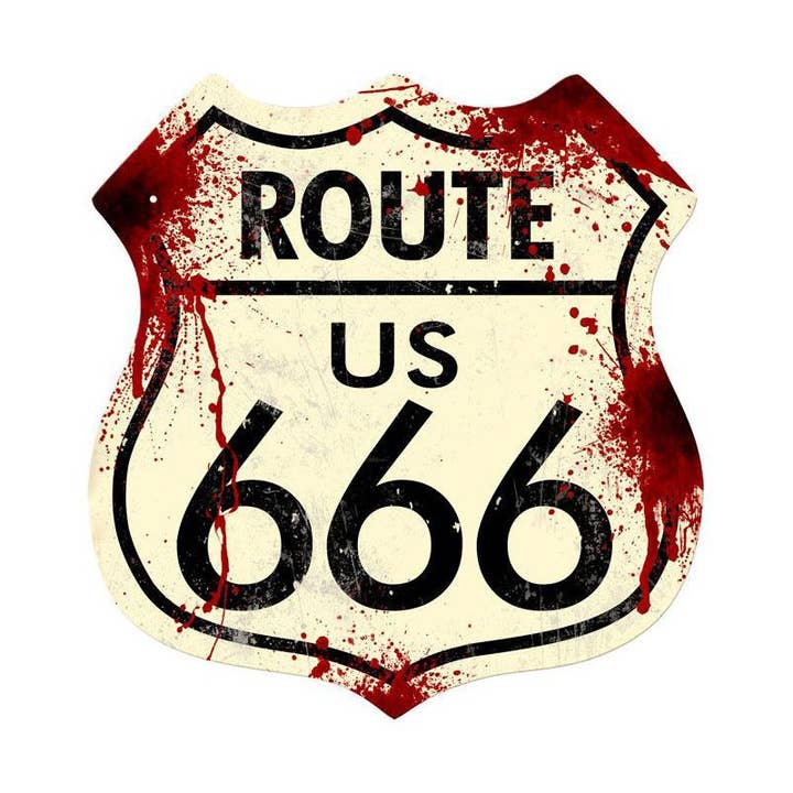 Sunbeltgifts - Wholesale Sign - Route 666 Vintage Sign 15 x 15 inches