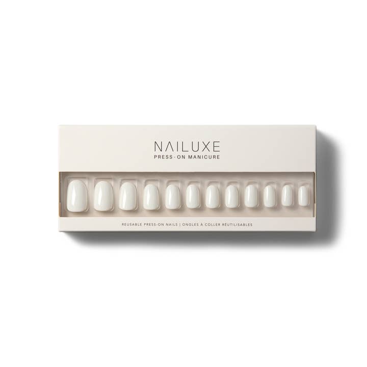 Reusable Press On Nails - Blanc for wholesale by Nailuxe