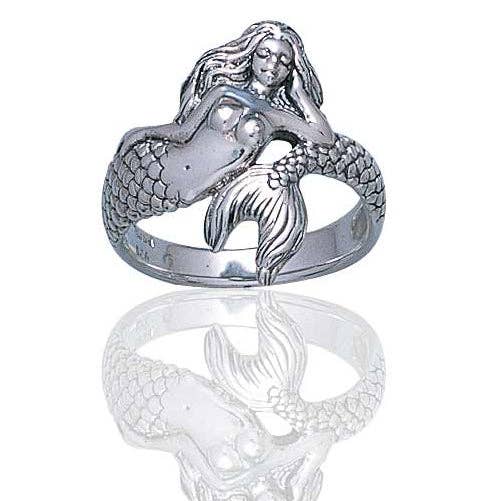 Silver Insanity – Großhandel Cocktail-/Statement-Ring – Meerjungfrauen-Ring mit Meeresnymphe aus Sterlingsilber1