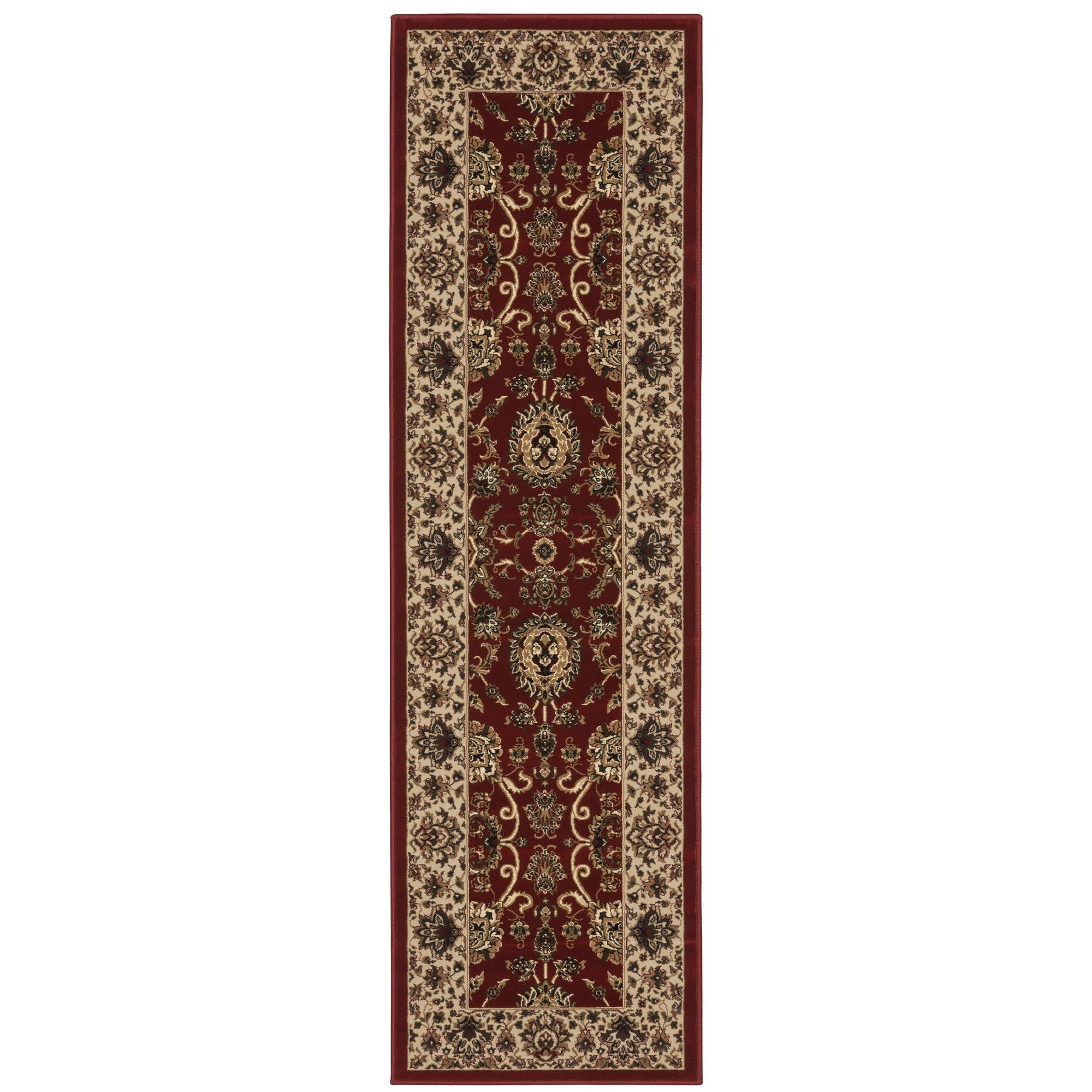 HomeRoots - Wholesale Area Rug - 8' Red And Ivory Oriental Runner Rug0