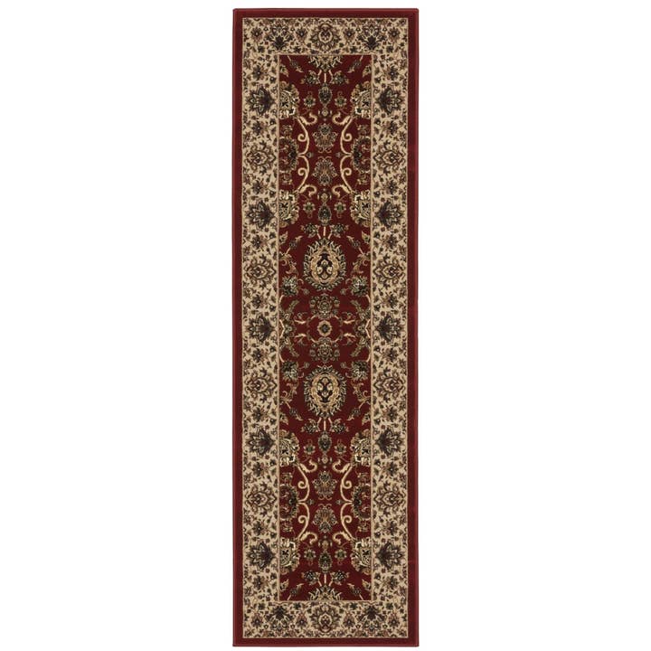 HomeRoots - Wholesale Area Rug - 8' Red And Ivory Oriental Runner Rug