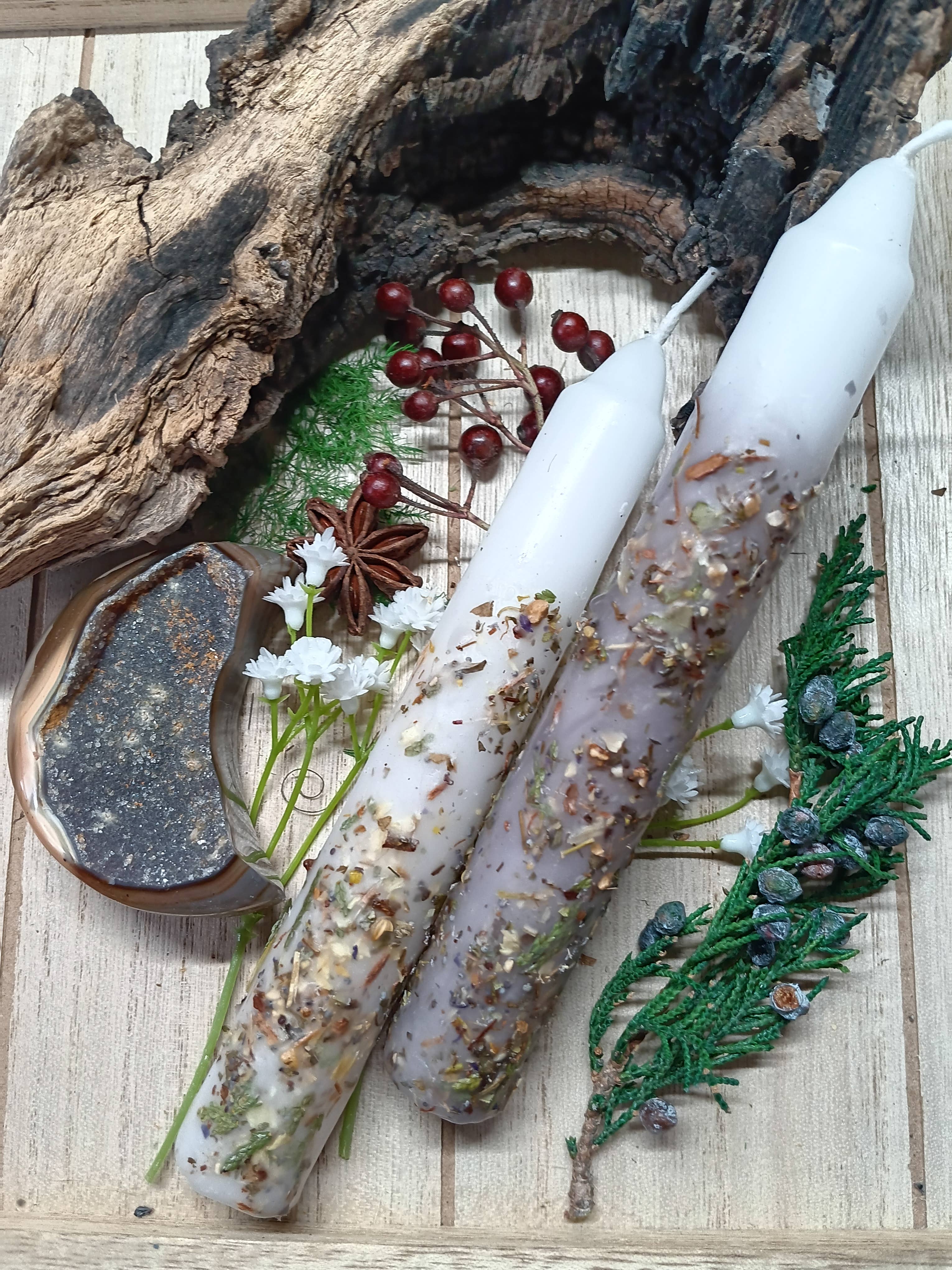 Elemental Earth Shop - Wholesale Tapered Candle/Candlestick - Moon Herbal Intention Candles3