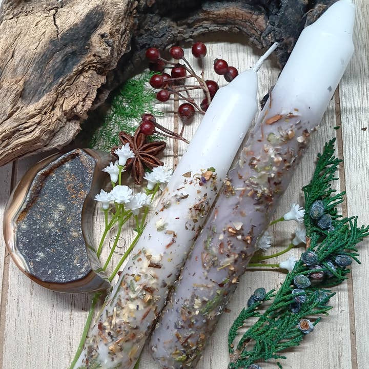 Elemental Earth Shop - Wholesale Tapered Candle/Candlestick - Moon Herbal Intention Candles3