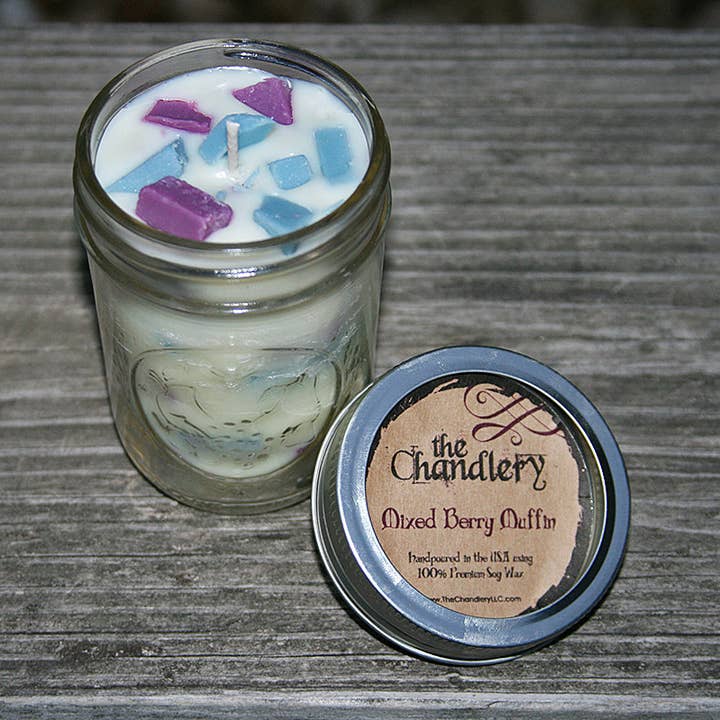 Mixed Berry Muffin Mason Jar Soy Candle for wholesale by The Chandlery