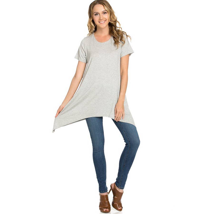 Azules Clothing - Wholesale Tunic - Women's - ATP-2267RS Piko Short Sleeve Tunic10