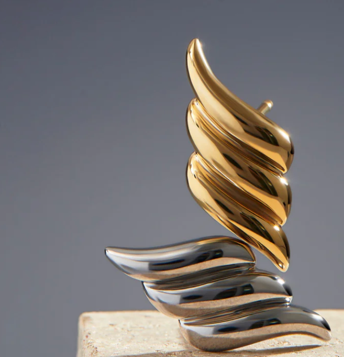 HoopLa - Wholesale Stud/Post Earrings - Frigg- Sky Wing Stud Earring- Stainless Steel Waterproof1