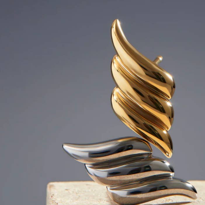 HoopLa - Wholesale Stud/Post Earrings - Frigg- Sky Wing Stud Earring- Stainless Steel Waterproof1