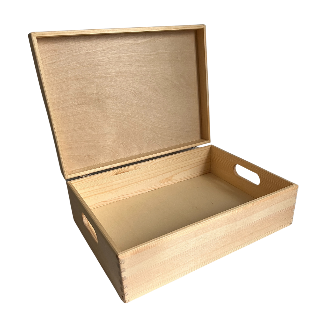 Kinderkoffertjes.nl – Großhandel Dekoschachteln – Große Aufbewahrungsbox aus Buchenholz mit einer Lage2