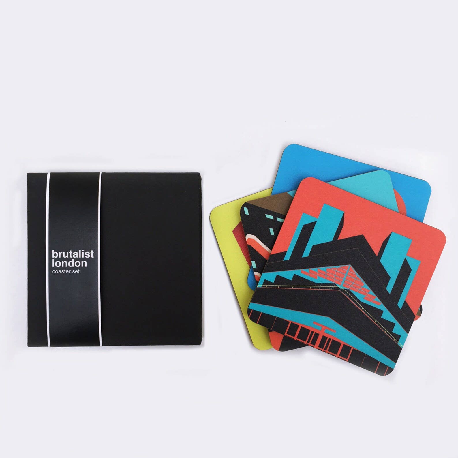 EYE FOR LONDON PRINTS - Wholesale Coasters - Brutalist London Coaster Set4
