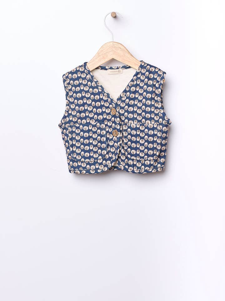 Floral bombazine vest | HAPPY GIRL for wholesale by Wedoble: sustainable children's fashion