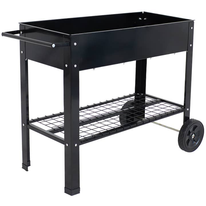 Sunnydaze Decor - Wholesale Planter Box - Sunnydaze Steel Garden Bed Cart - 41" L - Black