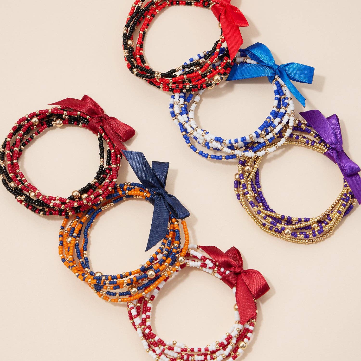 Frem - Wholesale Jewelry Set - Seed Bead Bracelet Set in Game Day Colors9