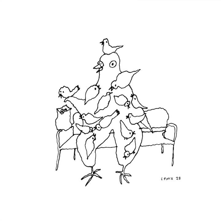 Brevpress med duvmotiv för wholesale av Liana Finck