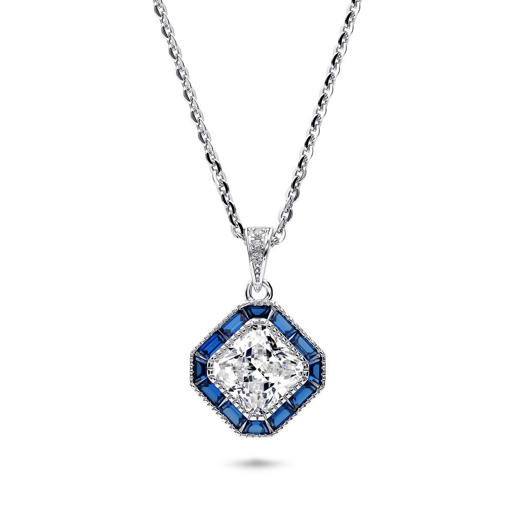 BERRICLE - Wholesale Pendant/Charm Necklace - BERRICLE Sterling Silver Halo Art Deco Milgrain CZ Necklace0