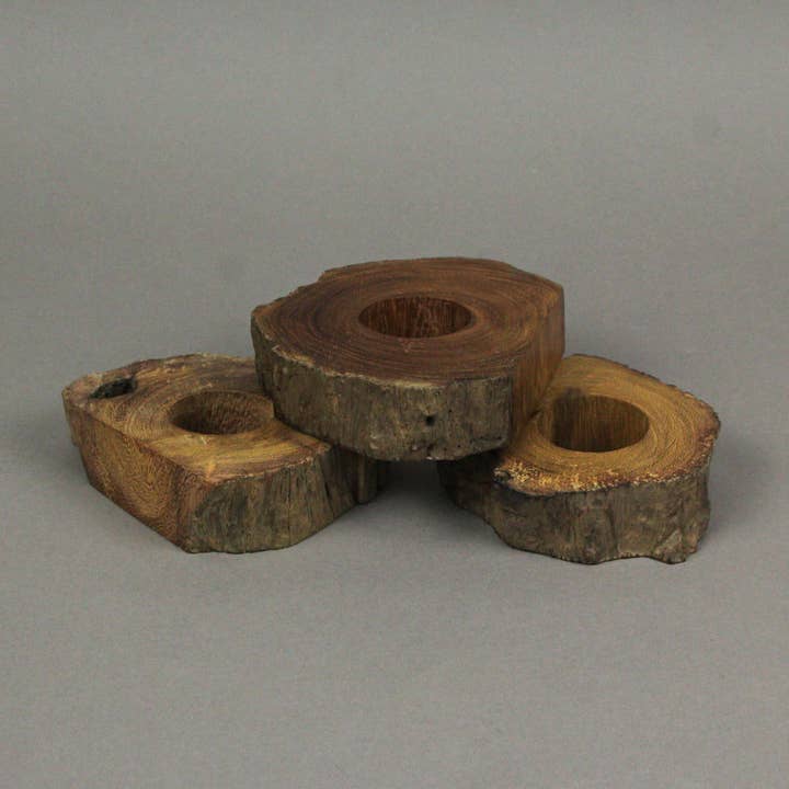 Zeckos - Wholesale Napkin ring - Set of 8 Handcrafted Natural Acacia Wood Slice Napkin Rings3
