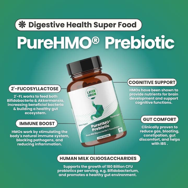 Layer Origin - Wholesale Oral Supplement/Vitamin - PureHMO® Human Milk Oligosaccharide Super Prebiotic Capsules