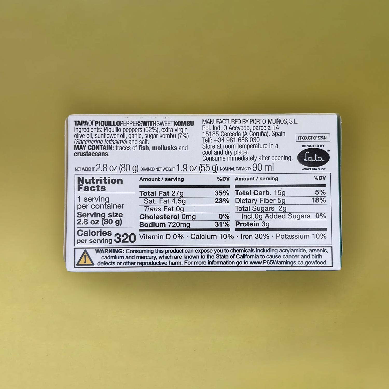 Lata – Großhandel Fischkonserven – Porto-Muiños Tapa aus Piquillo-Paprika mit süßem Kombu3