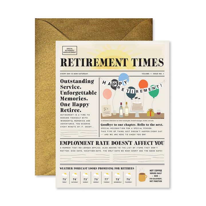 Ginger P. Designs - Wholesale Retirement Card - Retirement Times Greeting Card0