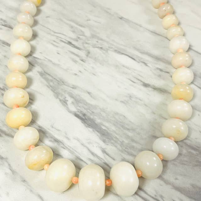 Anita K By Blushing Pink - Wholesale Beaded/Pearl Necklace - Honey Jade & Pink Coral Graduated Necklace1