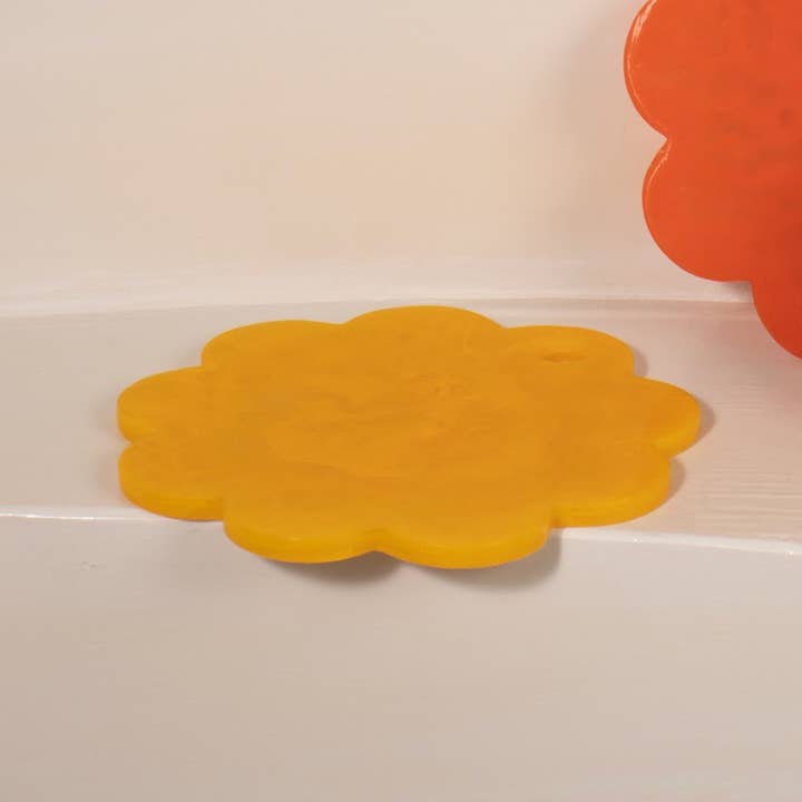 Scallop Resin Cheese Charcuterie Board, Mustard - 9 Inches for wholesale by Casa Amarosa