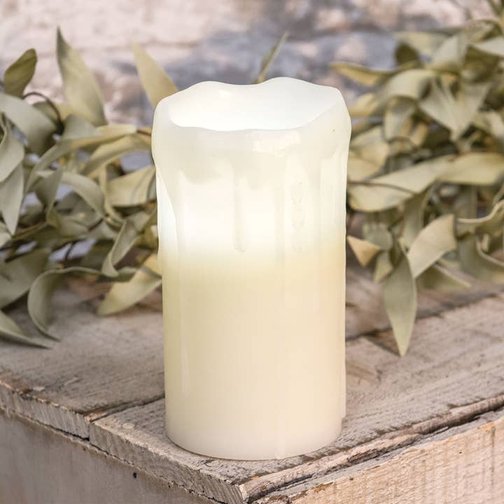 The Hearthside Collection - Wholesale Flameless Candle - White Drip Pillar Candle, 3 x 61