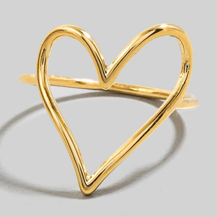 Herzausschnitt-Bandring für den Großhandel von The Looks by Fame Accessories