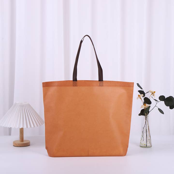 ByHome - Wholesale Gift Bag - 50pcs, 4 sizes Caramel non-woven gift bag with brown handle