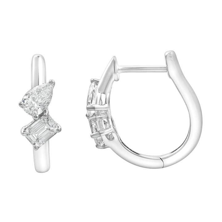 Saela Orecchini a Cerchio in Oro Bianco 14K con Diamanti Coltivati in Laboratorio – 0,75 Ct per la vendita all'ingrosso da parte di LuvMyJewelry (LMJ)