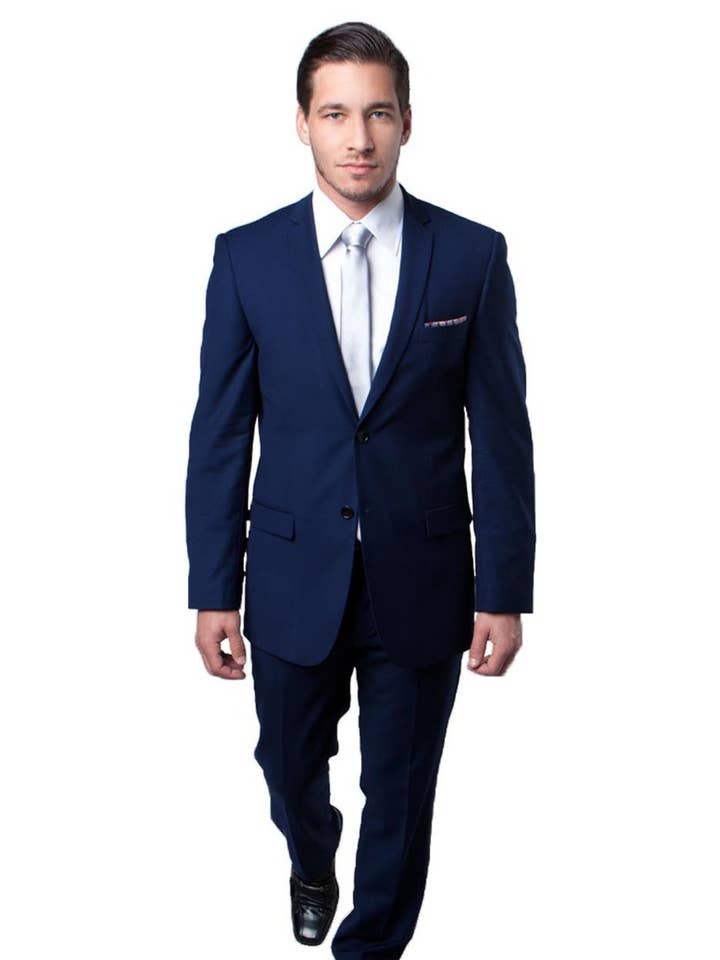 Traje azul ultradelgado de ajuste entallado LA Merchandise LAM085SSA para venta al por mayor de LA Merchandise