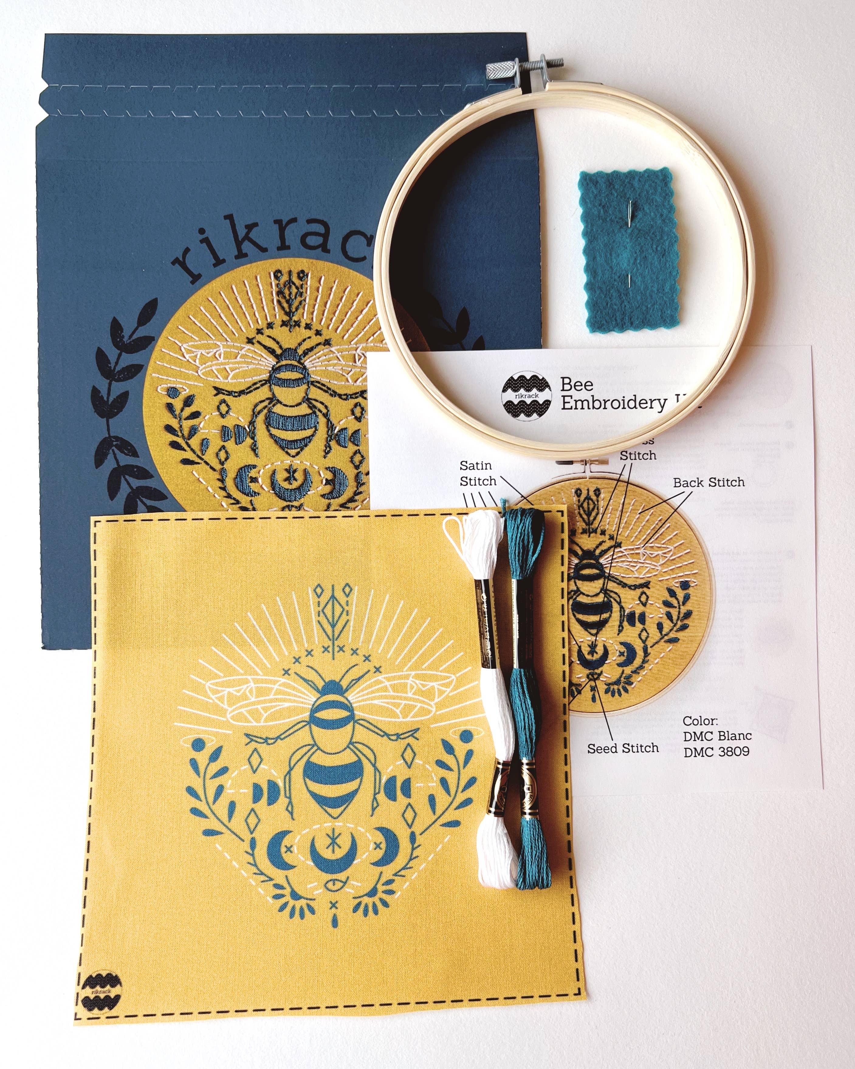 Rikrack - Wholesale Embroidery/Cross Stitch Supplies - Bee Embroidery Kit6