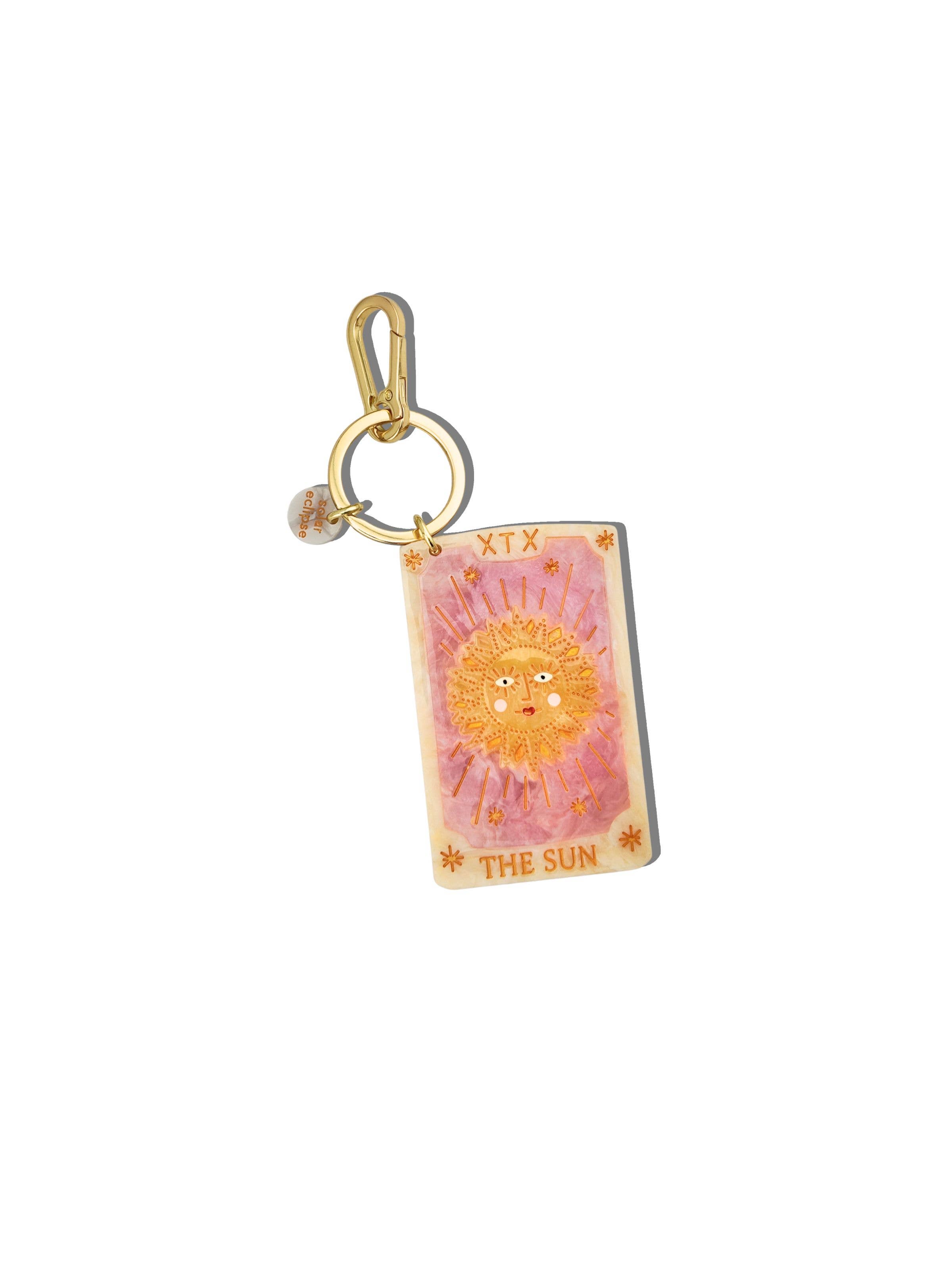 Solar Eclipse - Wholesale Keychain - Women's - Hand-painted Sun Tarot Card Bag Charm + Keychain
