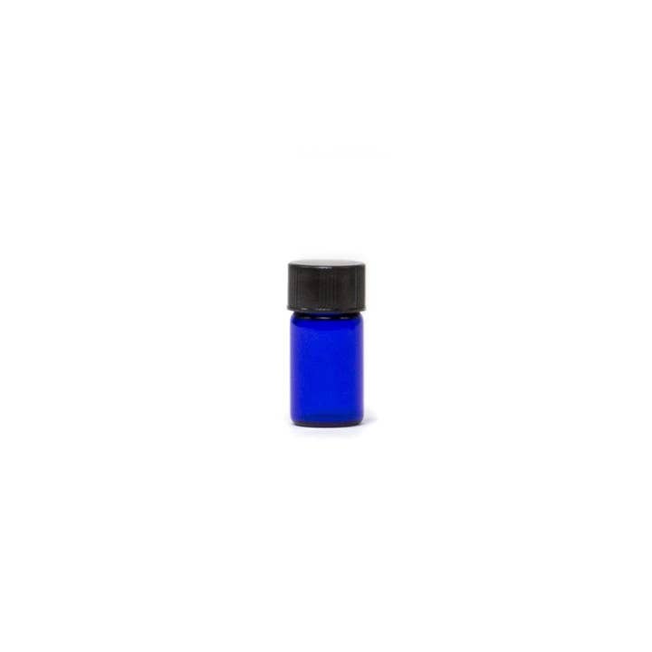 5/8 Dram Cobalt Blue Glass Vials with Black Cap for wholesale by TC Supplies