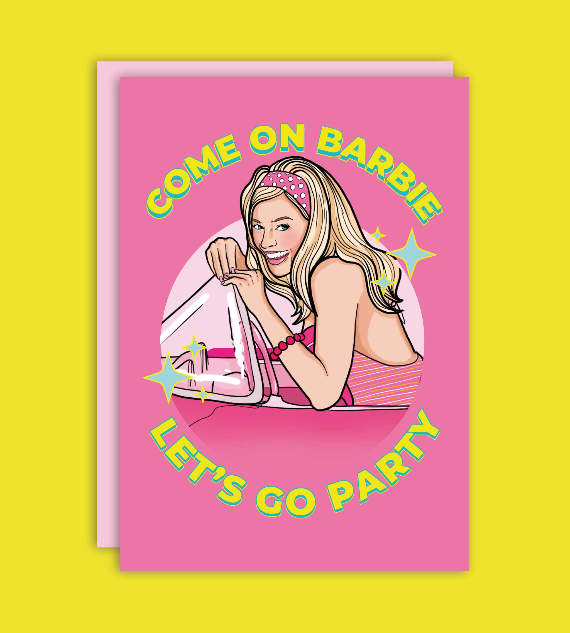 Studio Soph (We Pay Your Import Fees - We Ship DDP) - Vente Cartes d'anniversaire - Carte de vœux « Come On Barbie Let's Go Party »1
