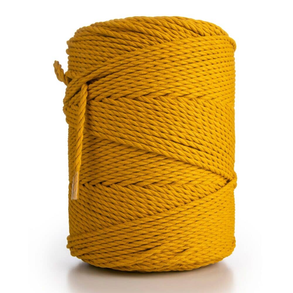 MB Cordas - Vente Cordons - Corde de coton macramé torsadée 3 brins 3MM 1kg MOUTARDE 260-300m Corde de macramé 3 plis Fil d'artisanat1