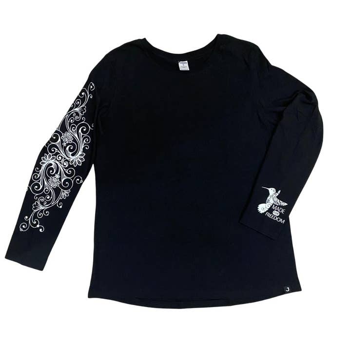 Organic Cotton Freedom Scroll Inverse Ladies Tee for wholesale by Made for Freedom