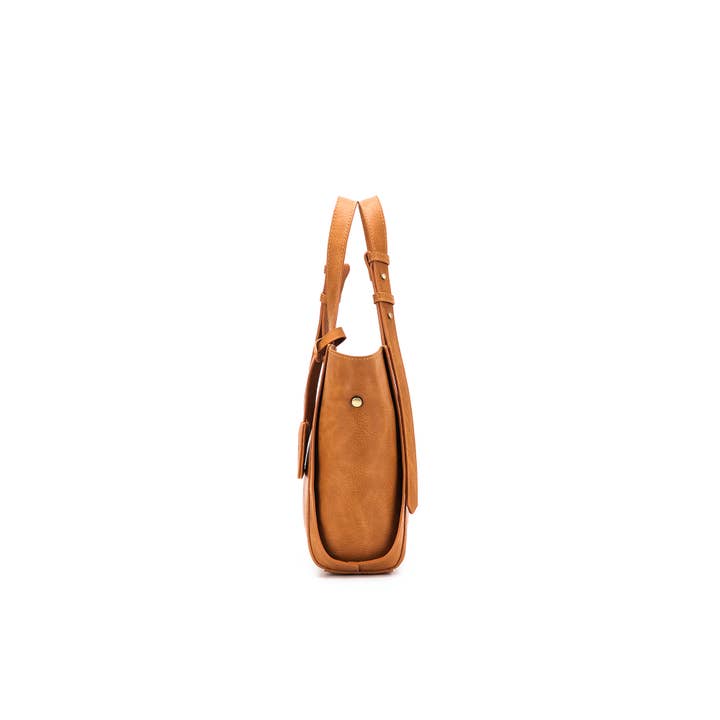 BLACK CAVIAR DESIGNS - Wholesale Tote Bag - Women's - Mini Lauren Tan 3 Piece Compartment Handbag