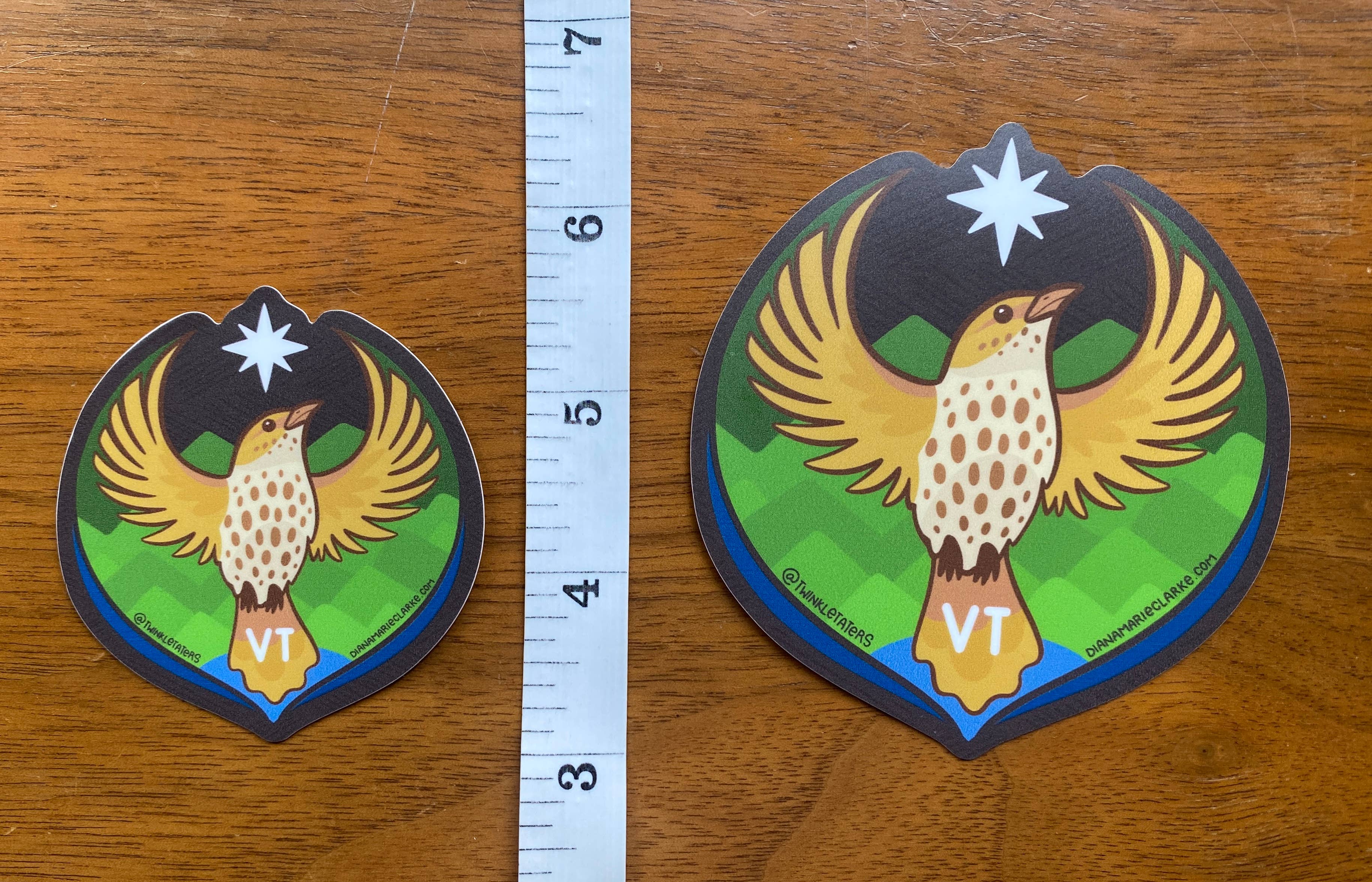 Designs by Diana - twinkletaters - Wholesale Sticker - Vermont Rebel Thrush Vinyl Sticker3