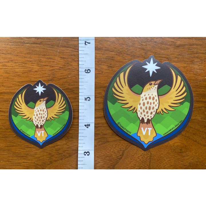 Designs by Diana - twinkletaters - Wholesale Sticker - Vermont Rebel Thrush Vinyl Sticker3