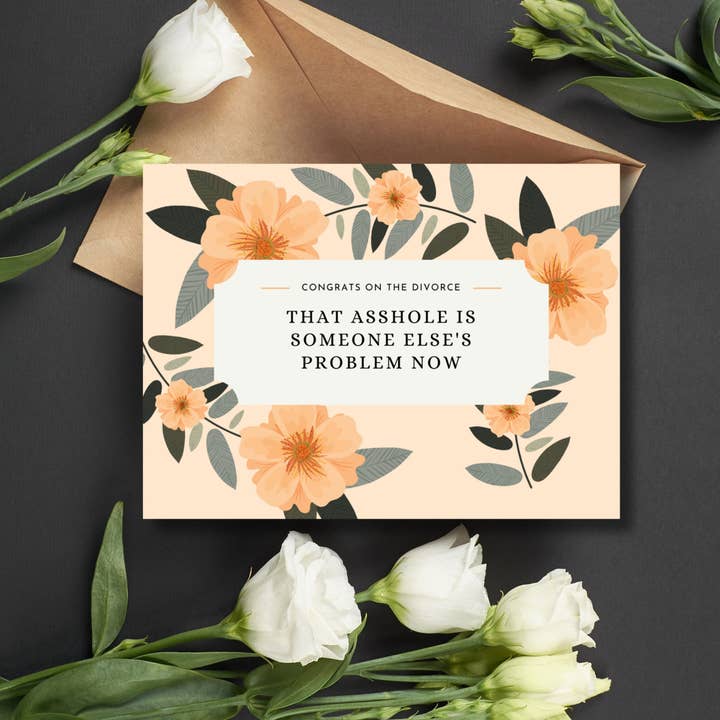 Congrats on the Divorce Card for wholesale by As Told By Ellie