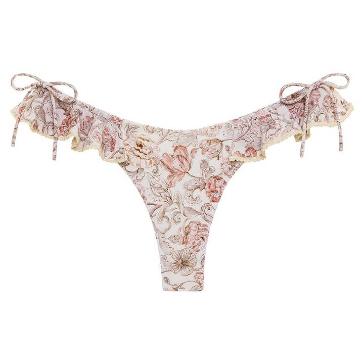 Venecia Floral Uno Ruffle Bows Bikiniunderdele for engroshandel hos Montce