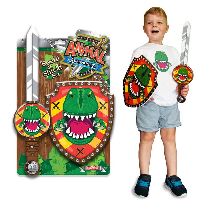 Deluxebase - Wholesale Toy Set - Kids - Animal Armouriez Foam Sword & Shield Playset - Dino1