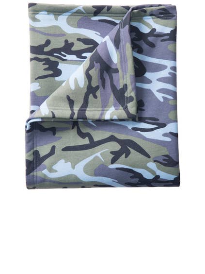 Woodland Camo Sweatshirt Fleece Blanket for wholesale by KDI Print & Embroidery