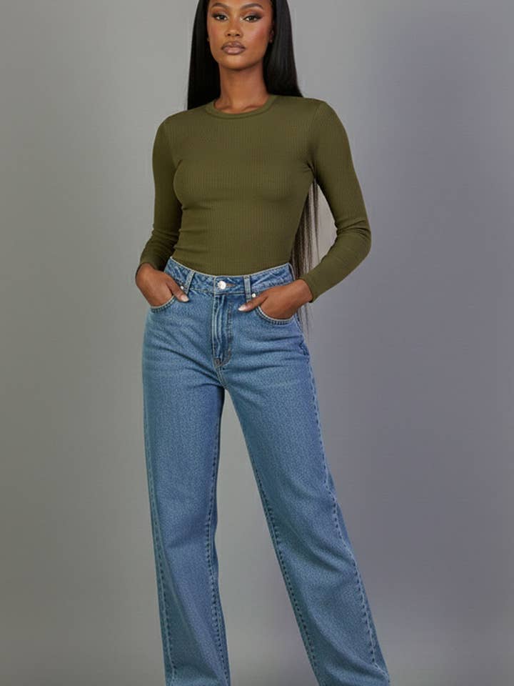 CAPELLA APPAREL - Wholesale Knit Top - Women's - Ribbed Round Neck Long Sleeve Top6