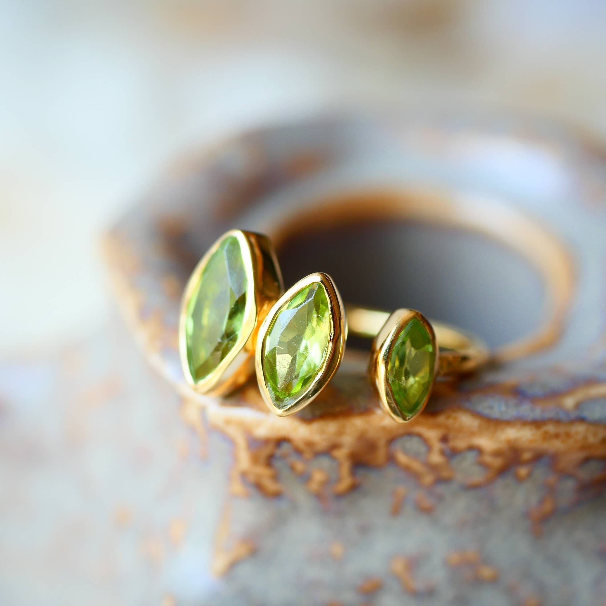 GINANDGER – Anel de pedra única/solitário por atacado – Anel ajustável com pedras à escolha - Dina11