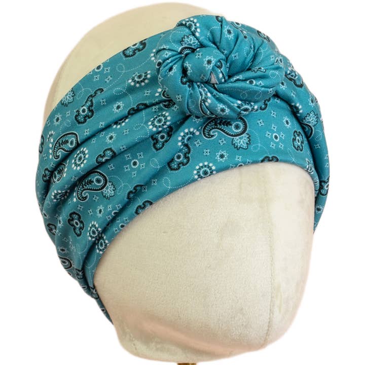 Rancher Bandana Paisley Wrap Headband for wholesale by The Sassy Olive Handmade Headbands