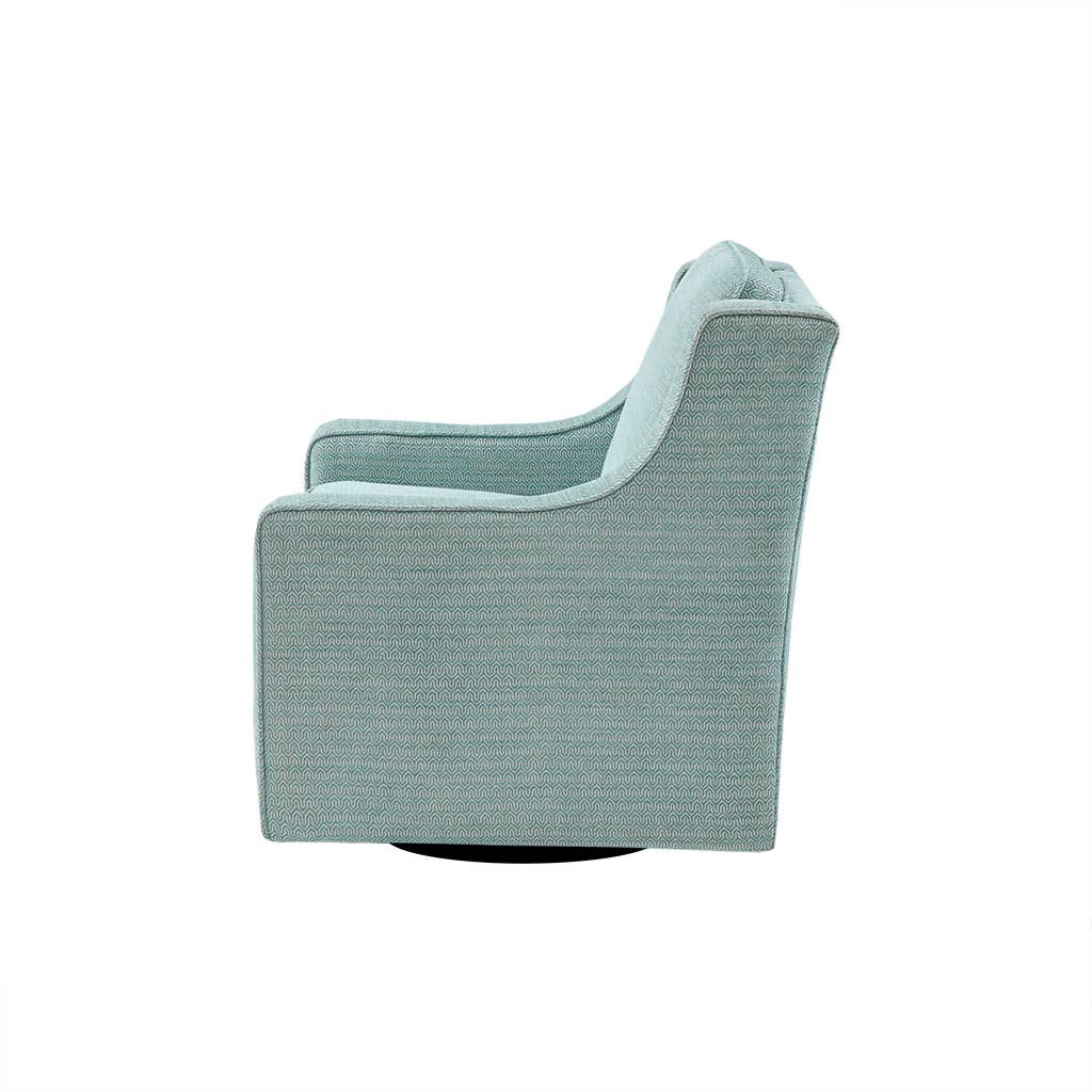 Olliix - Wholesale Chair - Transitional Patterned Swivel Lounge Chair, Aqua Blue *2