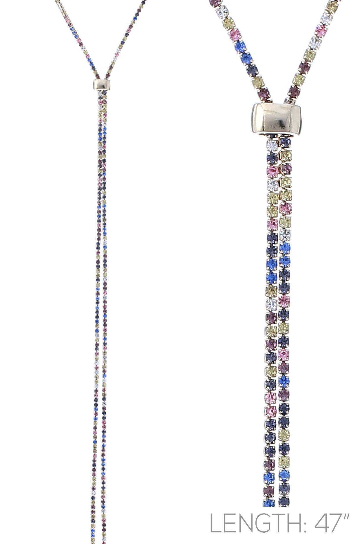 Suzie Q USA – Großhandel Y- & Lasso-Halsketten – 2mm Strass Slider Lange Halskette10