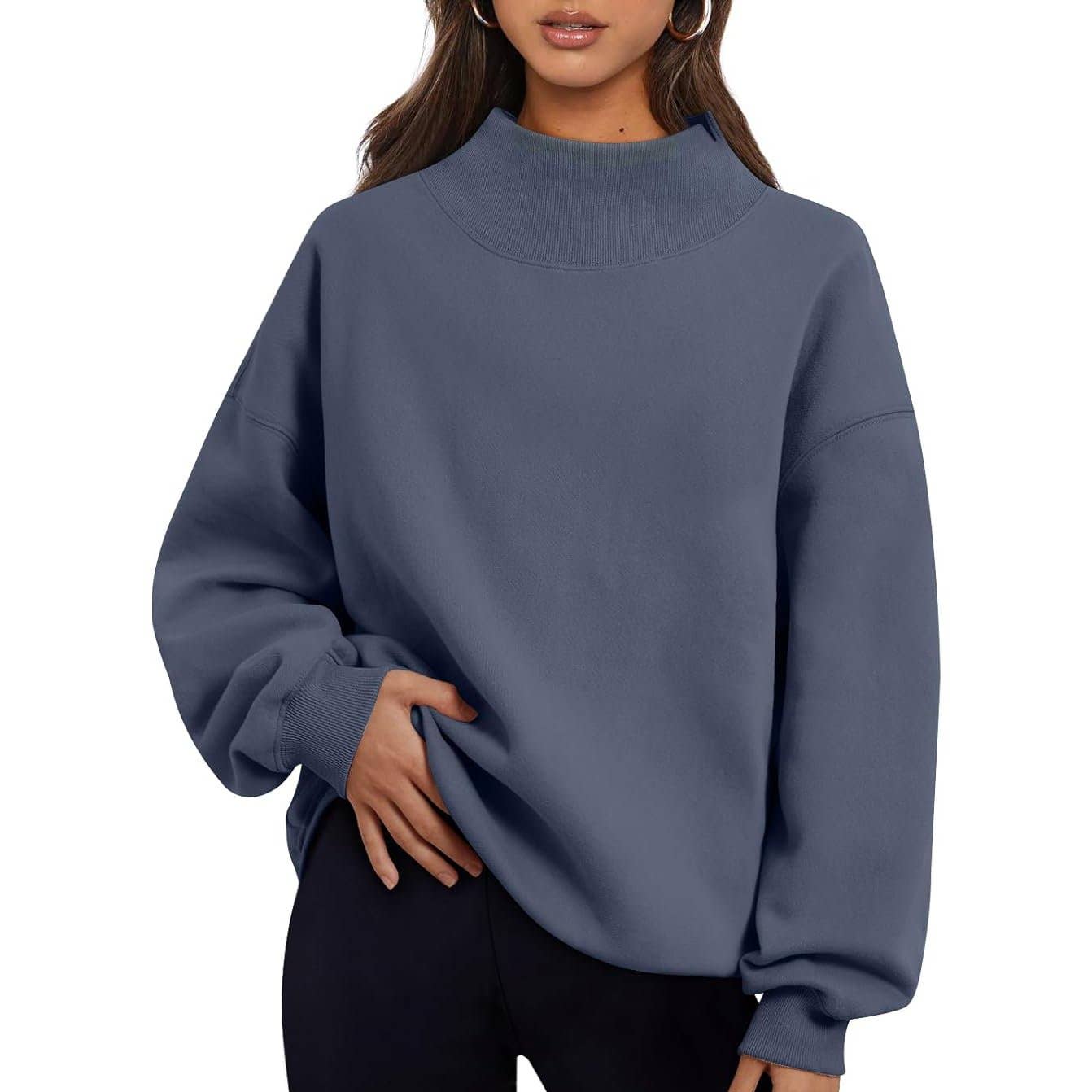 Sheer Trend - Vente Sweat-shirt – femme - Sweat-shirt uni à col montant en polaire/non-polaire13